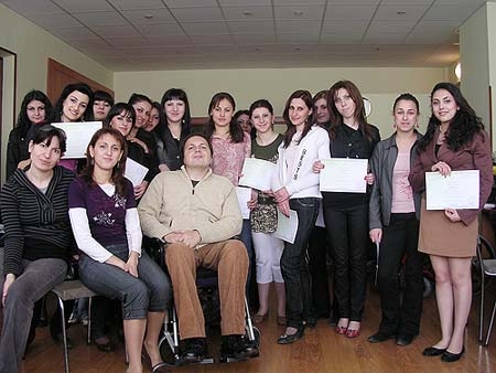 Volunteers play a vital role for the success of our organization. Today 15 students from the Psychology Department at the Yerevan State University received Certificates from Unison for completing the first stage of the Needs Assessment Project. The survey was held through home visits to 147 persons with disabilities. Their most urgent needs were assessed and documented.